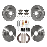 Front Rear Disc Brake Rotor Ceramic Pad & Drum Kit (7Pc) For 2015-2020 Honda Fit
