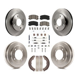 Front Rear Disc Brake Rotor Ceramic Pad And Drum Kit (7Pc) For Mitsubishi Lancer