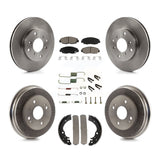 Front Rear Disc Brake Rotors Ceramic Pads And Drum Kit (7Pc) For Honda Accord