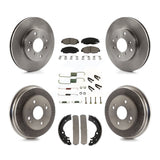 Front Rear Disc Brake Rotors Ceramic Pads And Drum Kit (7Pc) For Honda Accord