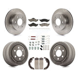 Front Rear Disc Brake Rotors Ceramic Pads And Drum Kit (7Pc) For Dodge Dakota