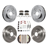 Front Rear Disc Brake Rotors Ceramic Pad And Drum Kit (7Pc) For Chevrolet Cobalt