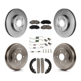 Front Rear Disc Brake Rotors Ceramic Pad Drum Kit (7Pc) For 1997-2001 Honda CR-V