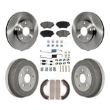 Front Rear Brake Rotor Ceramic Pad And Drum Kit (7Pc) For Toyota RAV4 GAS engine