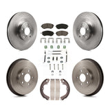 Front Rear Brake Rotors Ceramic Pad & Drum Kit (7Pc) For Subaru Forester Impreza