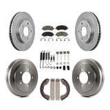 Front Rear Disc Brake Rotors Ceramic Pads And Drum Kit (7Pc) For Dodge Caliber