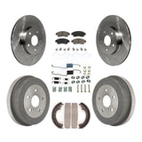 Front Rear Disc Brake Rotor Ceramic Pad Drum Kit (7Pc) For 1996-2000 Toyota RAV4