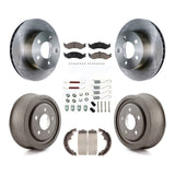 Front Rear Disc Brake Rotors Ceramic Pads And Drum Kit (7Pc) For Jeep TJ