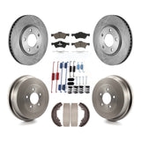 Front Rear Brake Rotor Ceramic Pad Drum Kit (7Pc) For Dodge Caravan Grand Town &