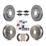 Front Rear Brake Rotor Ceramic Pad And Drum Kit (7Pc) For Dodge Caravan Chrysler