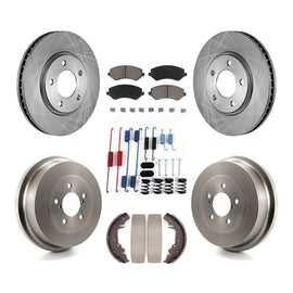 Front Rear Disc Brake Rotor Ceramic Pad & Drum Kit (7Pc) For Dodge Grand Caravan