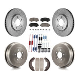 Front Rear Disc Brake Rotor Ceramic Pad & Drum Kit (7Pc) For Dodge Grand Caravan