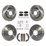 Front Rear Disc Brake Rotors Ceramic Pads And Drum Kit (7Pc) For Hyundai Elantra