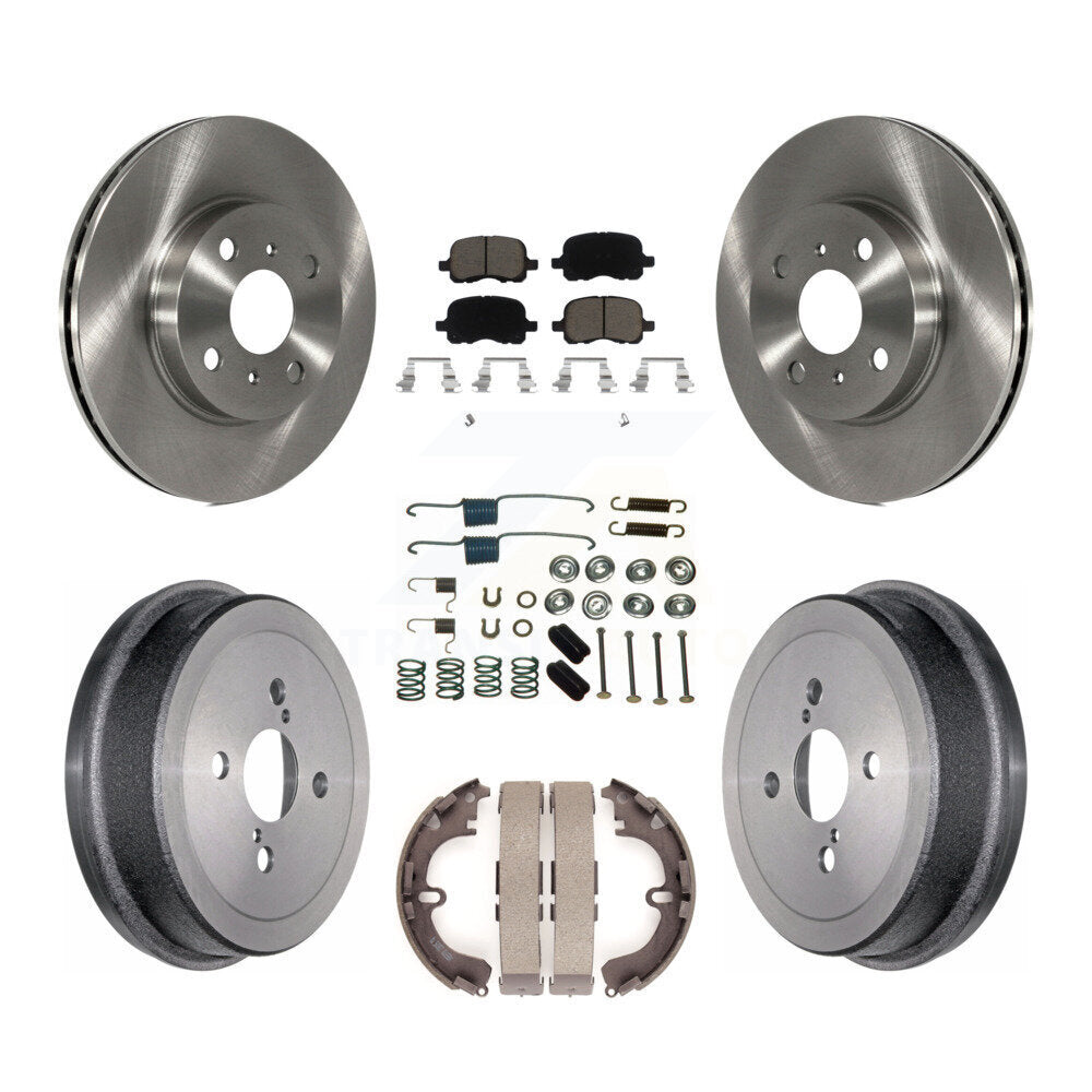 Front Rear Brake Rotor Ceramic Pad & Drum Kit (7Pc) For Toyota Corolla Chevrolet