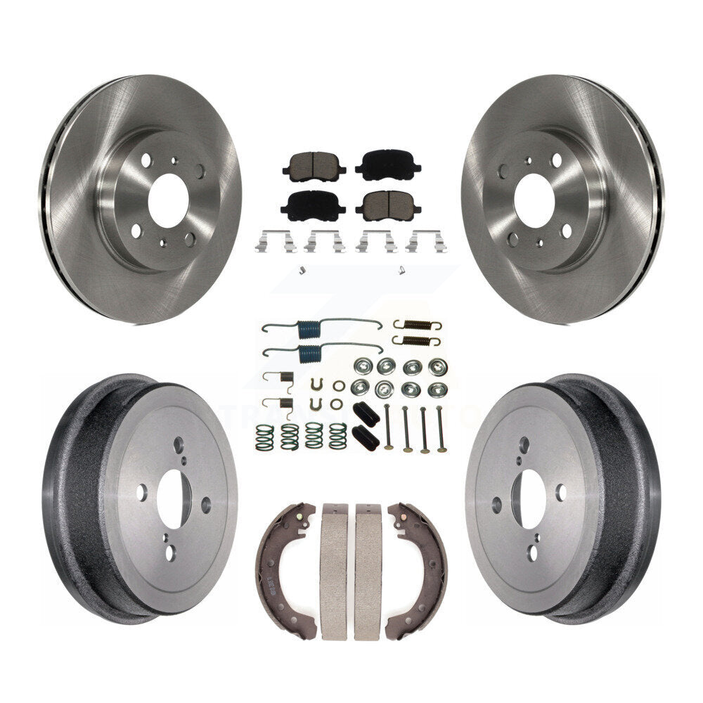 Front Rear Brake Rotors Ceramic Pad Drum Kit (7Pc) For Toyota Corolla From 04 02