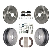 Charger l'image dans la galerie, Front Rear Brake Rotors Ceramic Pad Drum Kit (7Pc) For Toyota Corolla From 04 02