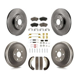 Front Rear Disc Brake Rotor Ceramic Pad & Drum Kit (7Pc) For Chrysler PT Cruiser