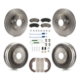 Front Rear Disc Brake Rotors Ceramic Pads And Drum Kit (7Pc) For Pontiac Aztek