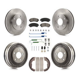 Front Rear Disc Brake Rotors Ceramic Pads And Drum Kit (7Pc) For Pontiac Aztek