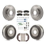 Front Rear Disc Brake Rotors Ceramic Pads And Drum Kit (7Pc) For Pontiac Aztek