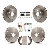 Front Rear Disc Brake Rotors Ceramic Pads And Drum Kit (7Pc) For Toyota Tacoma