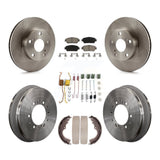 Front Rear Brake Rotor Ceramic Pad And Drum Kit (7Pc) For 2015 Toyota Tacoma 4WD