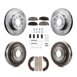 Front Rear Disc Brake Rotors Ceramic Pads And Drum Kit (7Pc) For Honda Civic