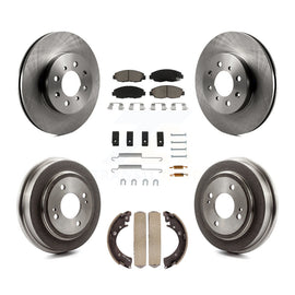 Front Rear Disc Brake Rotors Ceramic Pad Drum Kit (7Pc) For Honda Civic Acura EL