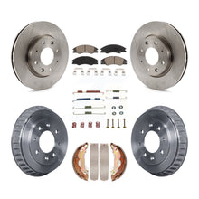Charger l'image dans la galerie, Front Rear Disc Brake Rotors Ceramic Pads And Drum Kit (7Pc) For Kia Spectra