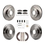Front Rear Disc Brake Rotors Ceramic Pads And Drum Kit (7Pc) For Honda Civic