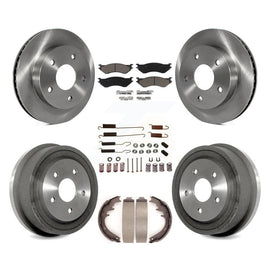 Front Rear Brake Rotor Ceramic Pad & Drum Kit (7Pc) For 00-01 Dodge Ram 1500 RWD
