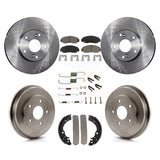 Front Rear Disc Brake Rotors Ceramic Pad & Drum Kit (7Pc) For Honda Civic Accord
