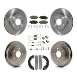 Front Rear Brake Rotor Ceramic Pad & Drum Kit (7Pc) For 06-08 Honda Civic Hybrid