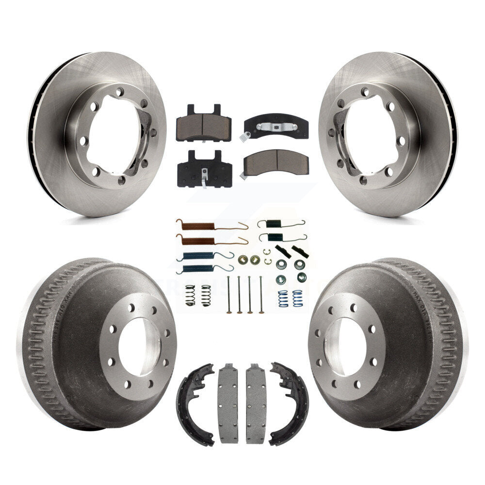 Front Rear Disc Brake Rotor Ceramic Pad & Drum Kit (7Pc) For K3500 GMC Chevrolet