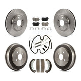 Front Rear Disc Brake Rotors Ceramic Pads And Drum Kit (7Pc) For Pontiac Pursuit