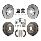 Front Rear Brake Rotor Ceramic Pad & Drum Kit (7Pc) For 02-03 Toyota Solara 2.4L