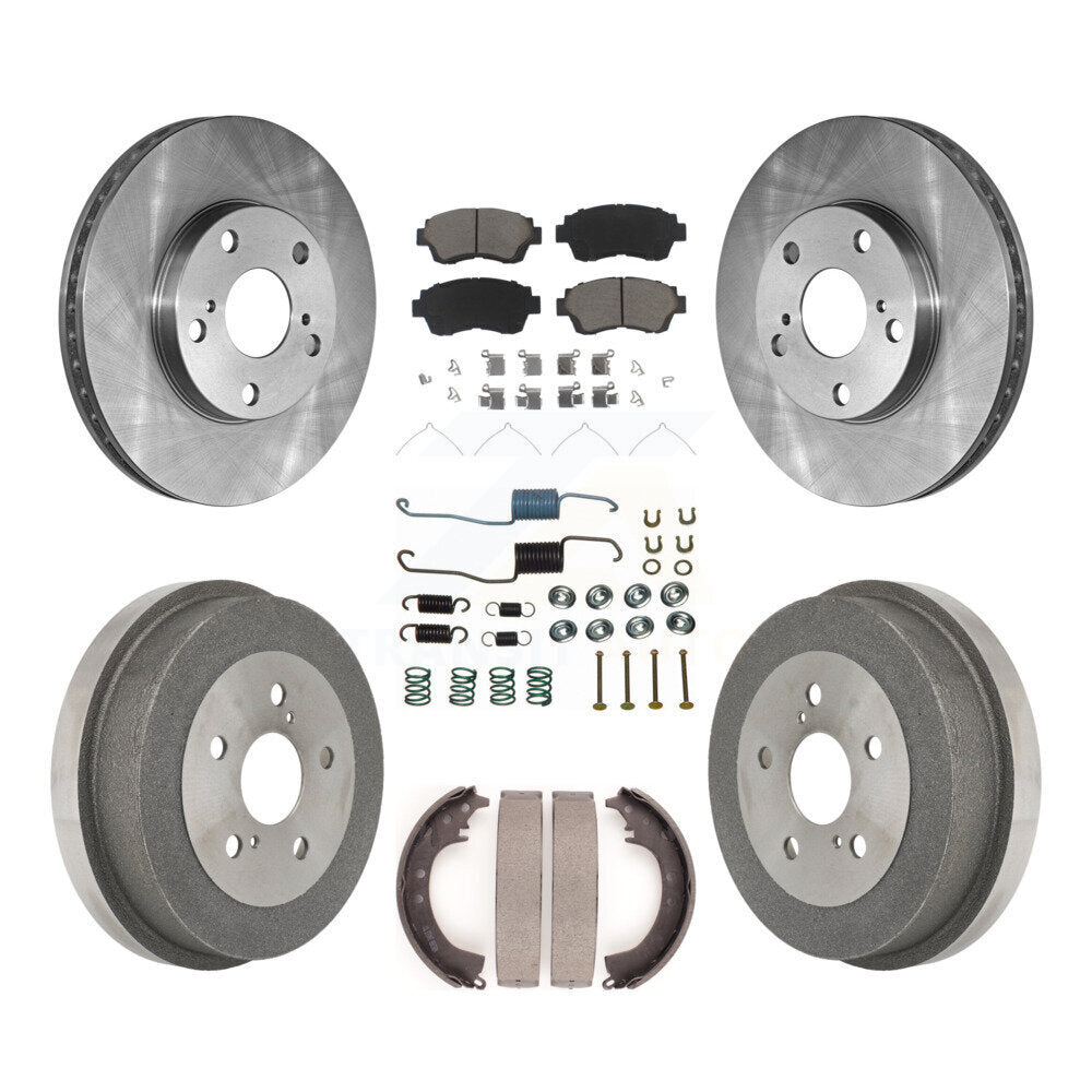 Front Rear Disc Brake Rotors Ceramic Pads And Drum Kit (7Pc) For Toyota Camry