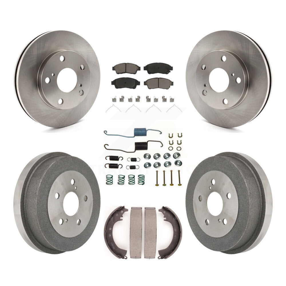 Front Rear Disc Brake Rotor Ceramic Pad And Drum Kit (7Pc) For Toyota Camry 2.2L