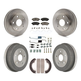 Front Rear Disc Brake Rotor Ceramic Pad And Drum Kit (7Pc) For Toyota Camry 2.2L