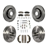 Front Rear Brake Rotors Ceramic Pad Drum Kit (7Pc) For Chevrolet Aveo Pontiac G3