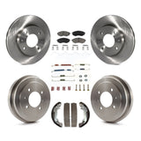 Front Rear Disc Brake Rotors Ceramic Pads And Drum Kit (7Pc) For Hyundai Elantra