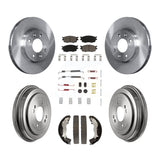 Front Rear Brake Rotor Ceramic Pad And Drum Kit (7Pc) For Hyundai Accent Kia Rio