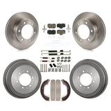 Front Rear Disc Brake Rotors Ceramic Pads And Drum Kit (7Pc) For Toyota 4Runner