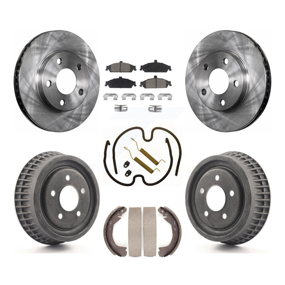 Front Rear Brake Rotor Ceramic Pad Drum Kit (7Pc) For Pontiac Grand Am Chevrolet