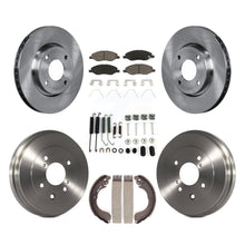 Charger l'image dans la galerie, Front Rear Brake Rotor Ceramic Pad &amp; Drum Kit (7Pc) For Nissan Versa 4-Wheel ABS