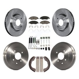 Front Rear Brake Rotor Ceramic Pad & Drum Kit (7Pc) For Nissan Versa 4-Wheel ABS