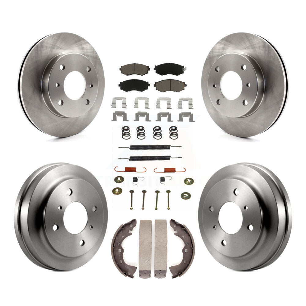 Front Rear Brake Rotor Ceramic Pad & Drum Kit (7Pc) For 02-06 Nissan Sentra 1.8L