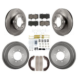 Front Rear Disc Brake Rotors Ceramic Pads And Drum Kit (7Pc) For Toyota Tundra