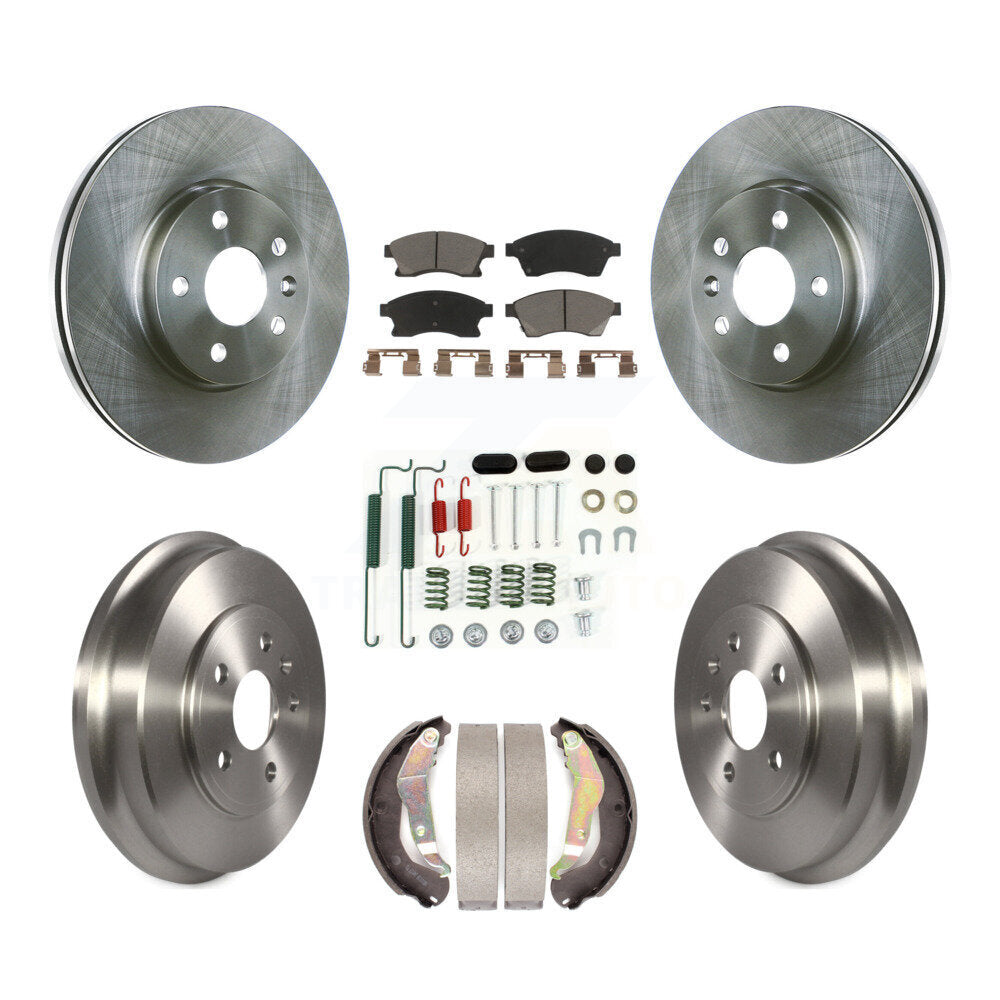 Front Rear Disc Brake Rotors Ceramic Pads And Drum Kit (7Pc) For Chevrolet Sonic
