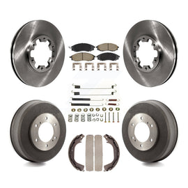 Front Rear Brake Rotor Ceramic Pad And Drum Kit (7Pc) For Nissan Xterra Frontier